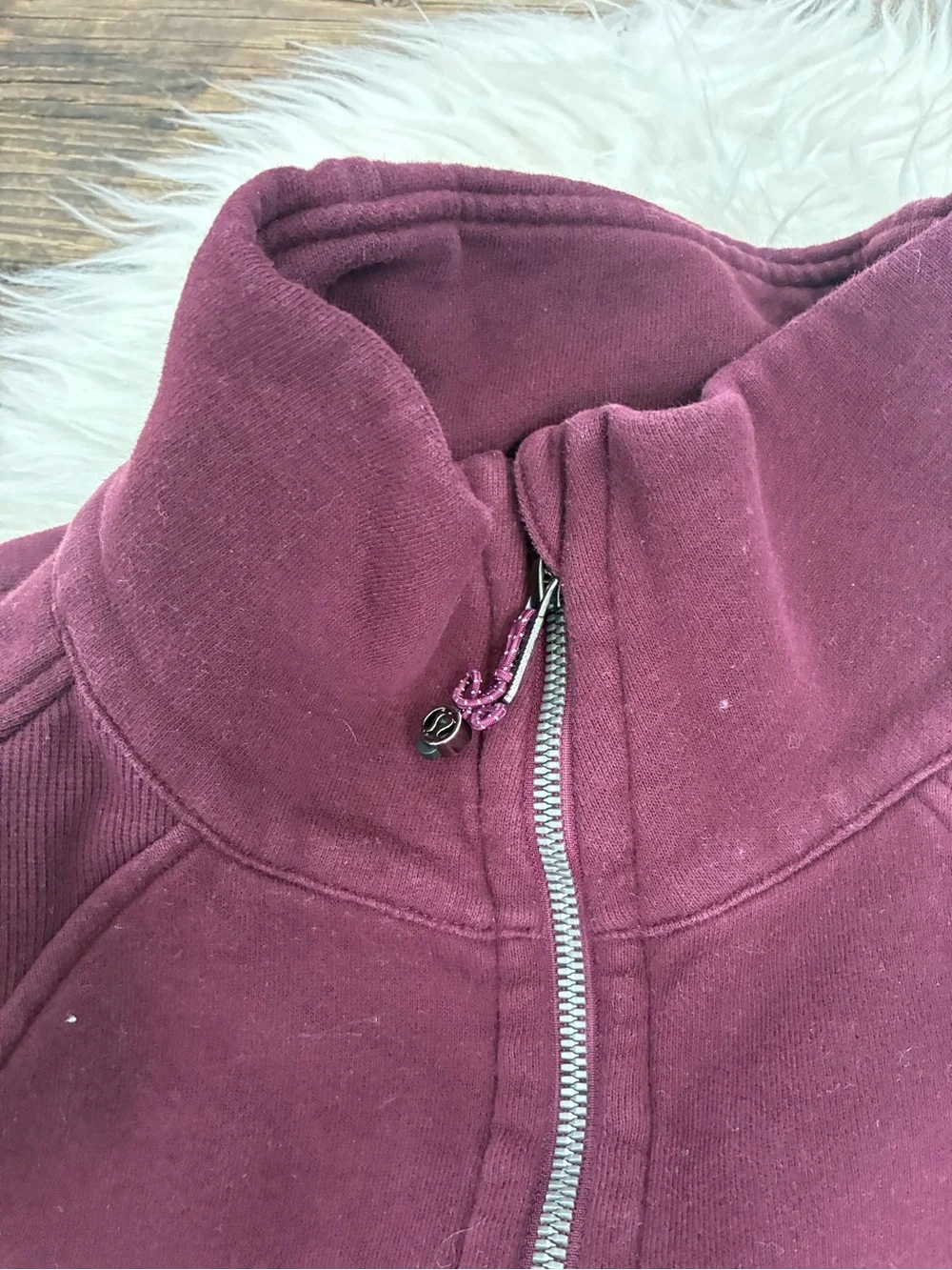 🌺HP🌺LULULEMON oversized scuba funnel neck full zip GARNET🌺